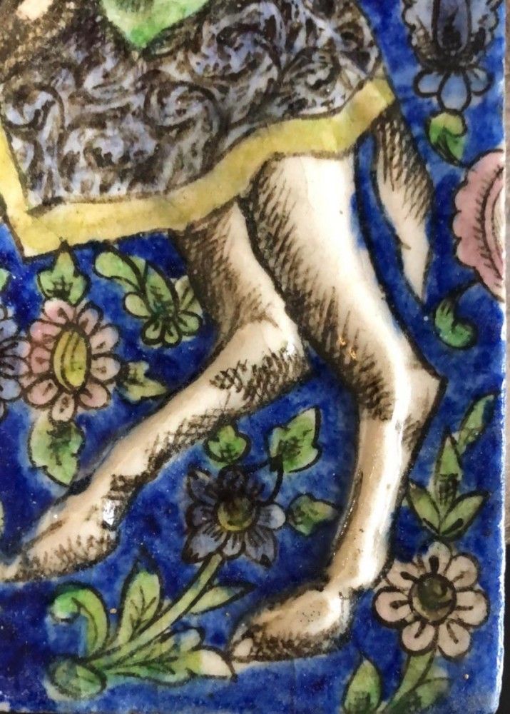 Qajar 'Rider on Camel' Tile - rare